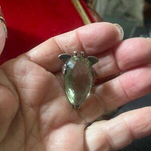 Silver Ring with Green Gemstone